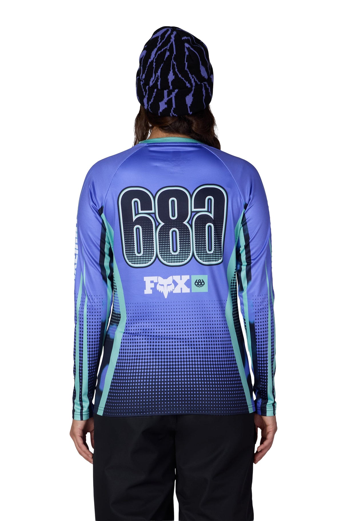 686 Women's Fox Racing Base Layer Top Fox Alpenglow Blue Women's Base Layers 686 