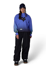 686 Women's Fox Racing Waterproof Crop Pullover Hoodie Fox Alpenglow Blue Women's Pullover Hoodies 686 