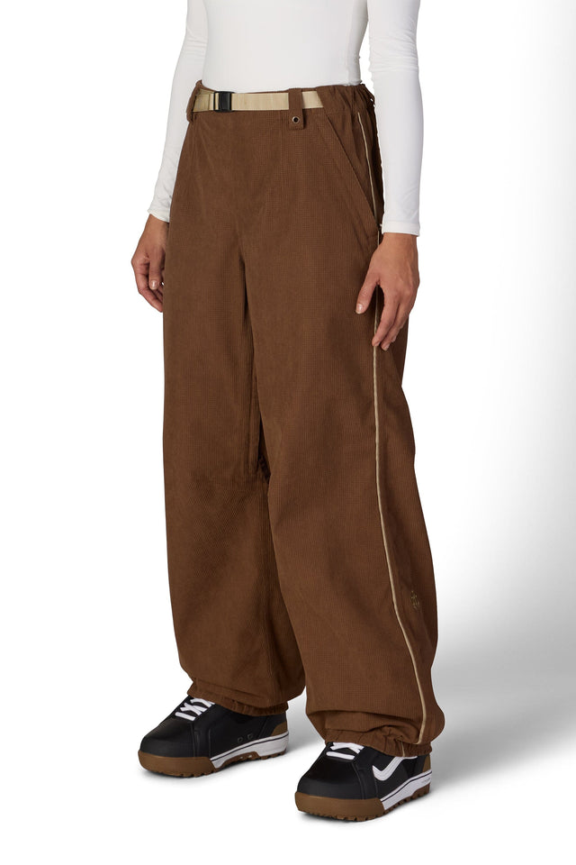 686 Women's Hellcat Shell Snow Pants Dark Earth Grid Corduroy 2027 Women's Snow Pants 686 