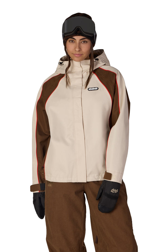 686 Women's Hologram Shell Snow Jacket Limestone Colorblock 2027 Women's Snow Jackets 686 