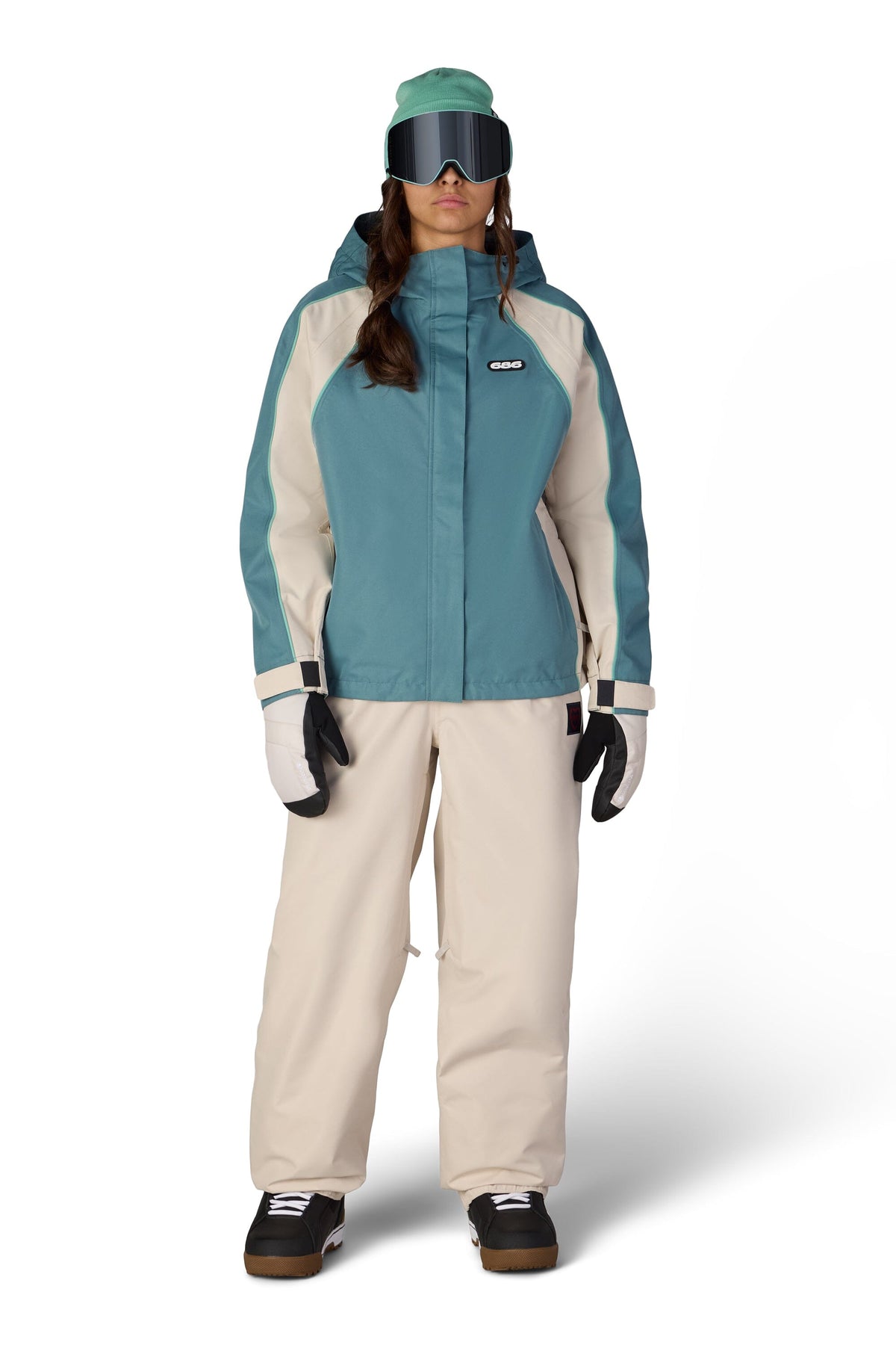 686 Women's Hologram Shell Snow Jacket Pale Firn Colorblock 2027 Women's Snow Jackets 686 