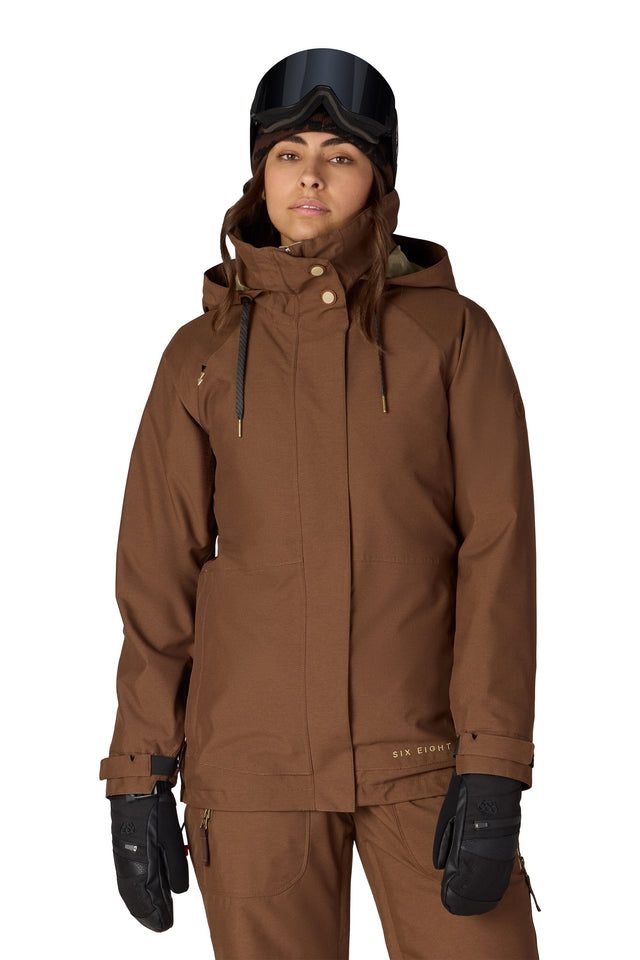 686 Women's Smarty 3-In-1 Spellbound Snow Jacket Dark Earth Dobby 2026 Women's Snow Jackets 686 