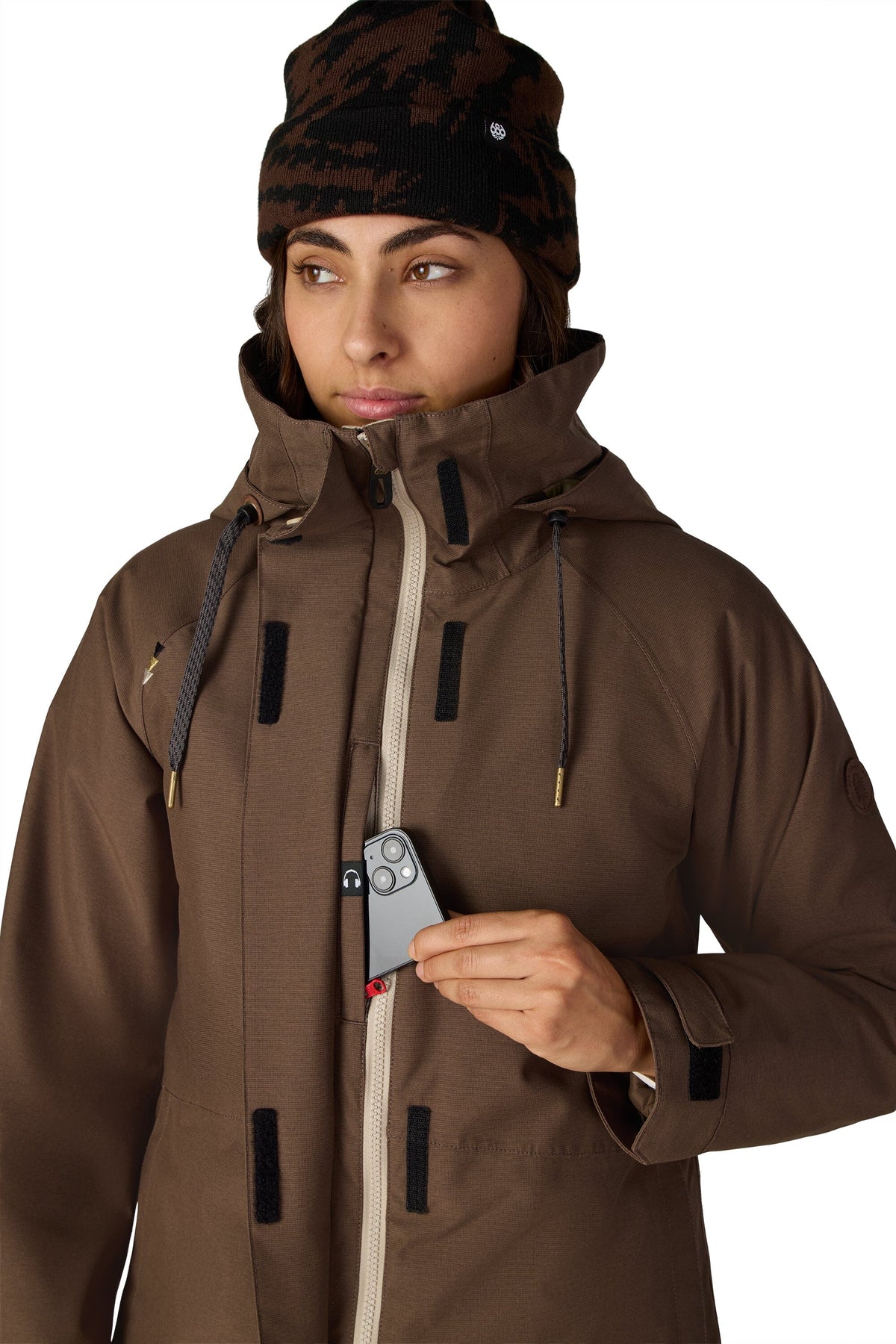 686 Women's Smarty 3-In-1 Spellbound Snow Jacket Dark Earth Dobby 2026 Women's Snow Jackets 686 