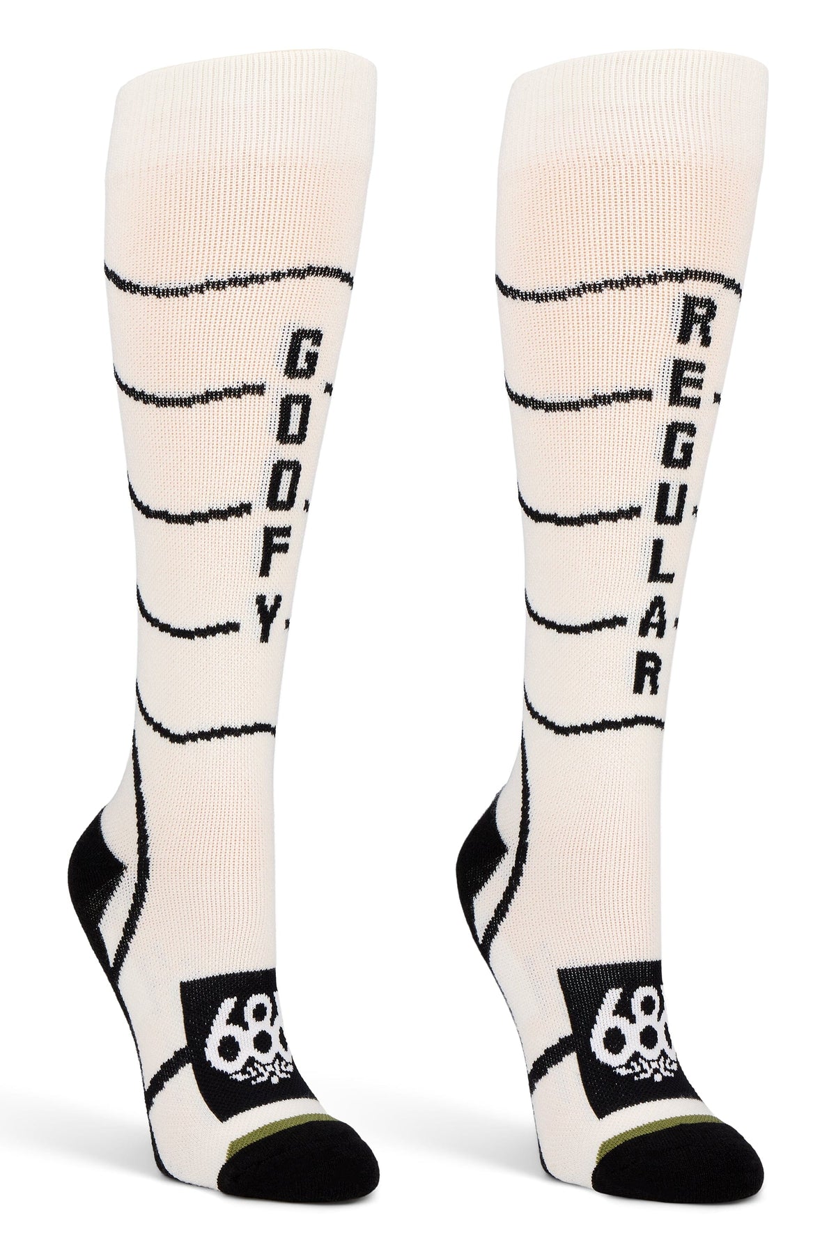686 Women's Contour Merino Snow Socks 2 Pack Assorted Women's Snowboard Socks 686 