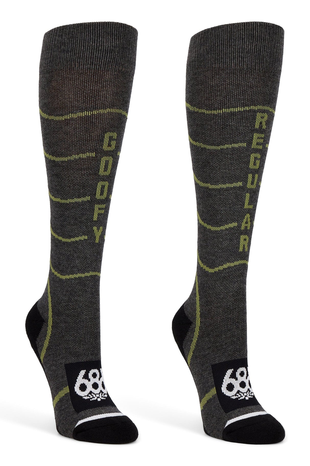 686 Women's Contour Merino Snow Socks 2 Pack Assorted Women's Snowboard Socks 686 