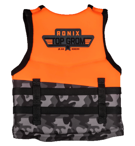 RONIX Youth Top Gram CGA Wake Vest Orange/Black Camo Youth Wake Vests Ronix 