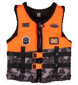 RONIX Youth Top Gram CGA Wake Vest Orange/Black Camo Youth Wake Vests Ronix 