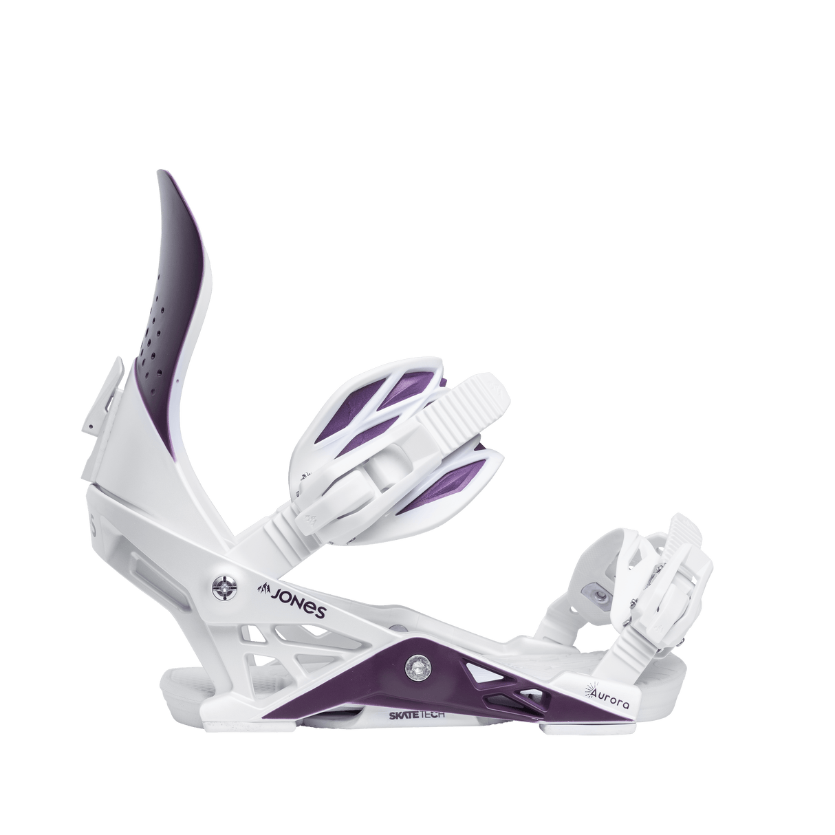 JONES Women's Aurora Snowboard Bindings Deep Purple White 2026 Women's Snowboard Bindings Jones Snowboards 