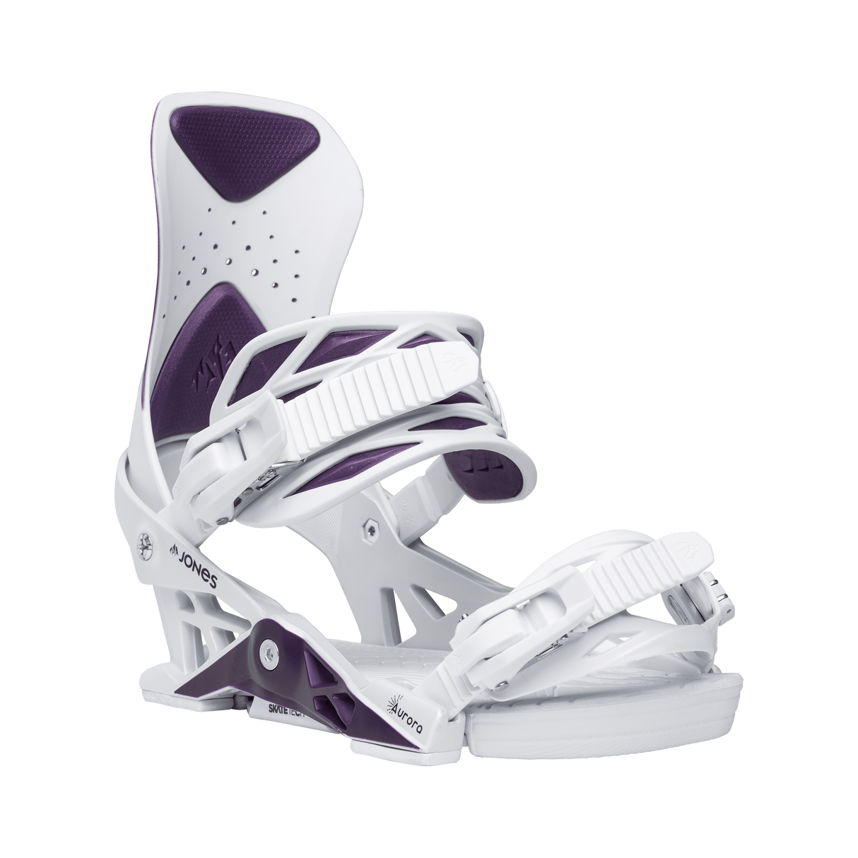 JONES Women's Aurora Snowboard Bindings Deep Purple White 2026 Women's Snowboard Bindings Jones Snowboards 