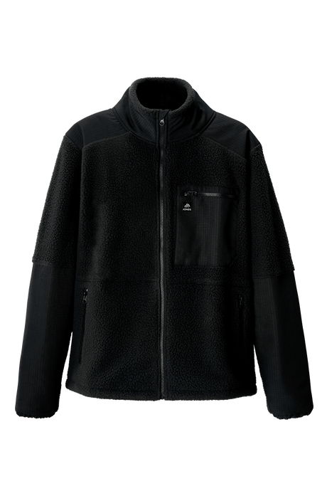 JONES Base Camp Recycled Fleece Jacket Stealth Black Men's Insulators Jones Snowboards 