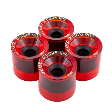 LANDYACHTZ Plow King GT 74mm 76a Clear Red Glossy Longboard Wheels Longboard Wheels Landyachtz 