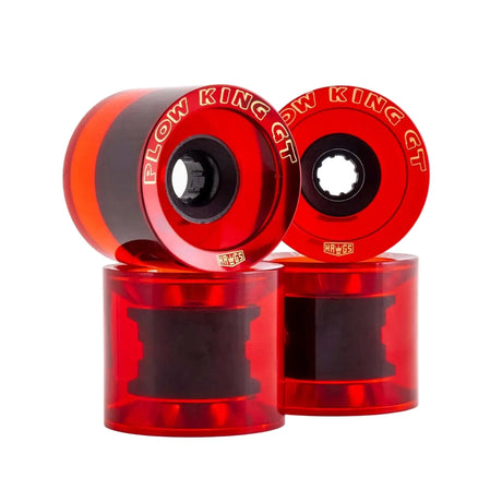 LANDYACHTZ Plow King GT 74mm 76a Clear Red Glossy Longboard Wheels Longboard Wheels Landyachtz 
