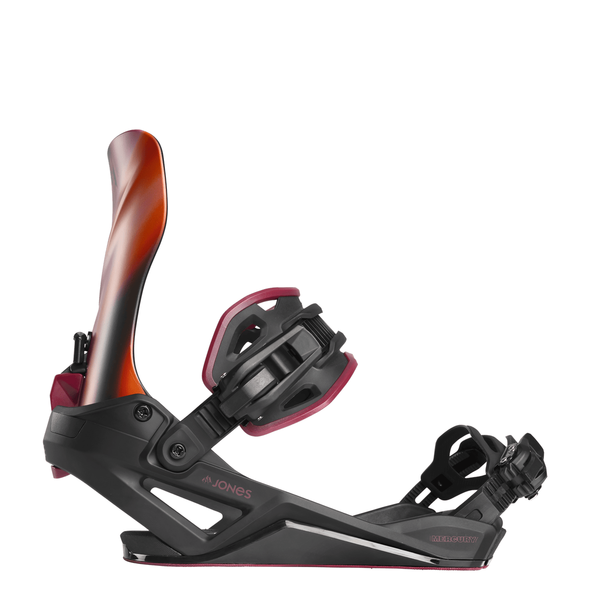 JONES Women's Mercury FASE Snowboard Bindings Borealis Black/Pink 2027 Women's Snowboard Bindings Jones Snowboards 