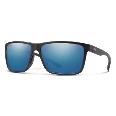 SMITH Riptide Matte Black - ChromaPop Polarized Glass Blue Mirror Sunglasses Smith 