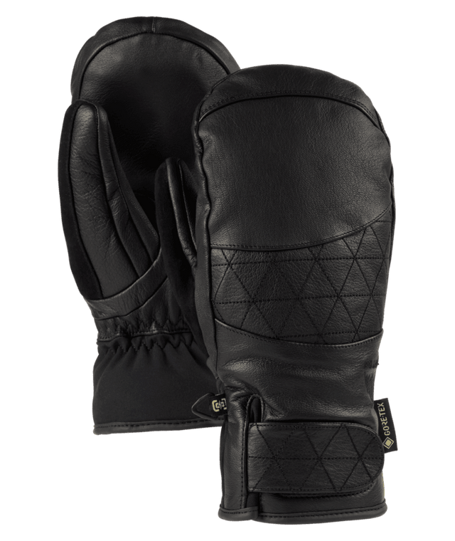 BURTON Women's Gondy GORE-TEX Leather Mittens True Black Women's Snow Mitts Burton 