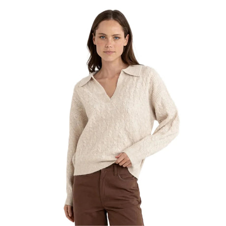 RHYTHM Women's Lexie V-Neck Collard Jumper Natural Women's Sweaters Rhythm 
