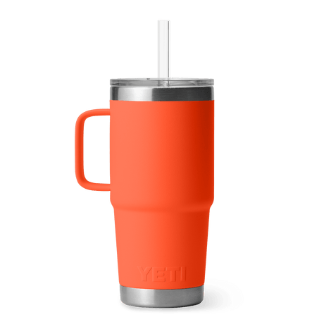 YETI Rambler 739 ML Mug With Straw Lid Papaya Drinkware Yeti 