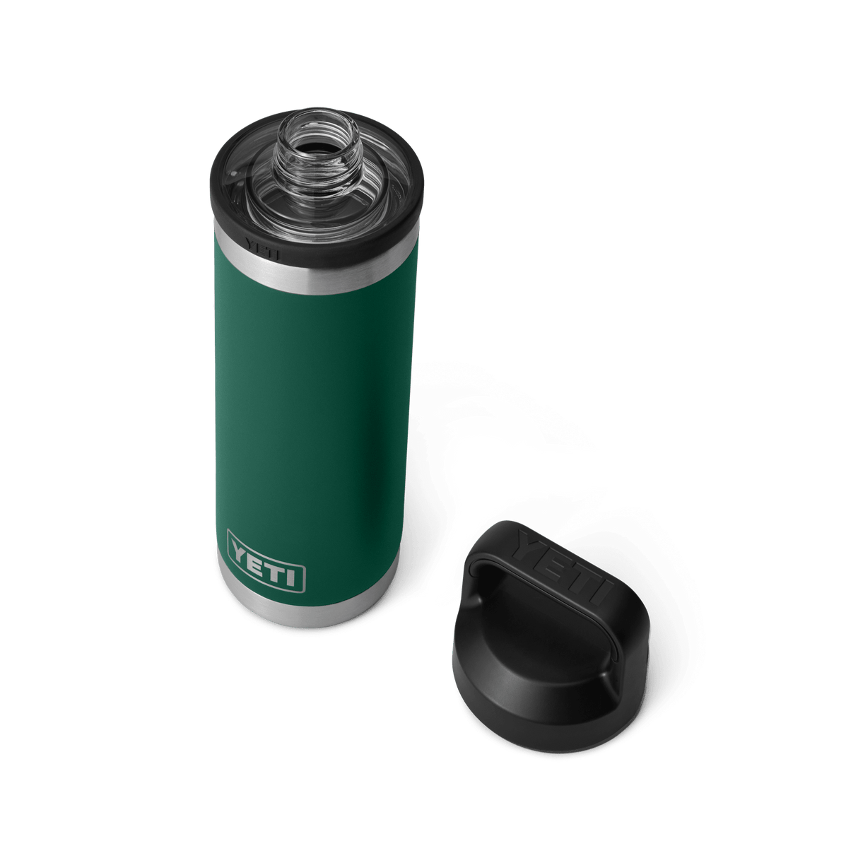 YETI Rambler 532 ML Bottle With Chug Cap Black Forest Green Drinkware Yeti 