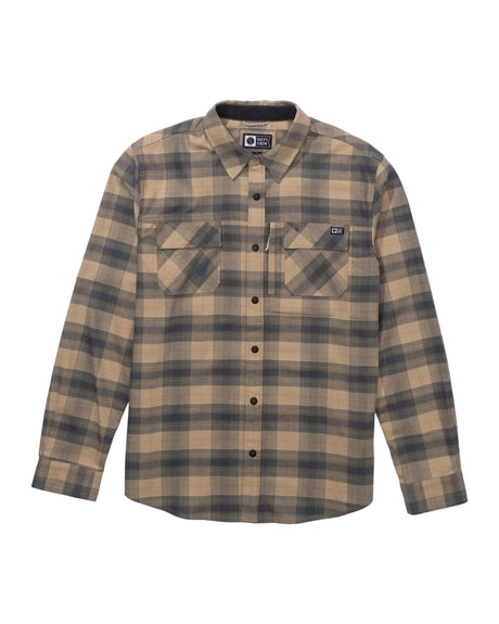 SALTY CREW Fathom Tech Flannel Khaki Men's Long Sleeve Button Up Shirts Salty Crew 