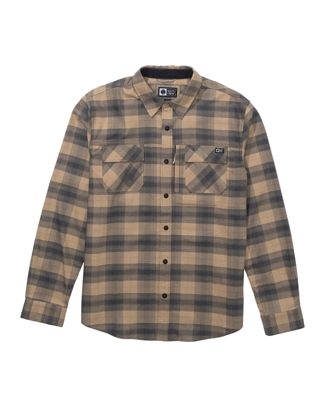 SALTY CREW Fathom Tech Flannel Khaki Men's Long Sleeve Button Up Shirts Salty Crew 