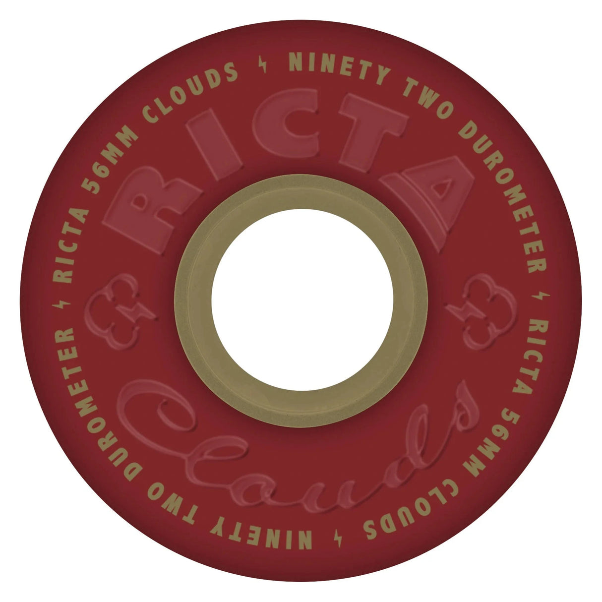 RICTA Clouds Maroon/Gold 92A 56mm Skateboard Wheels Skateboard Wheels Ricta 