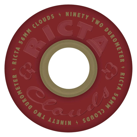 RICTA Clouds Maroon/Gold 92A 56mm Skateboard Wheels Skateboard Wheels Ricta 