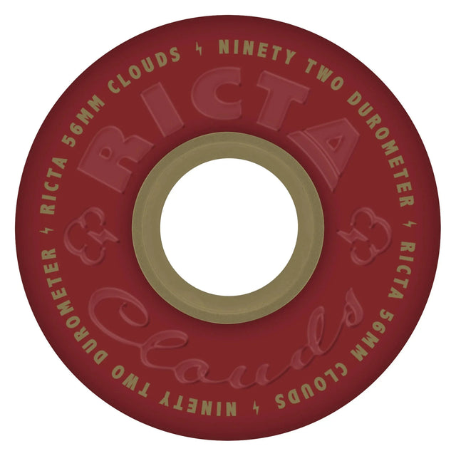 RICTA Clouds Maroon/Gold 92A 56mm Skateboard Wheels Skateboard Wheels Ricta 