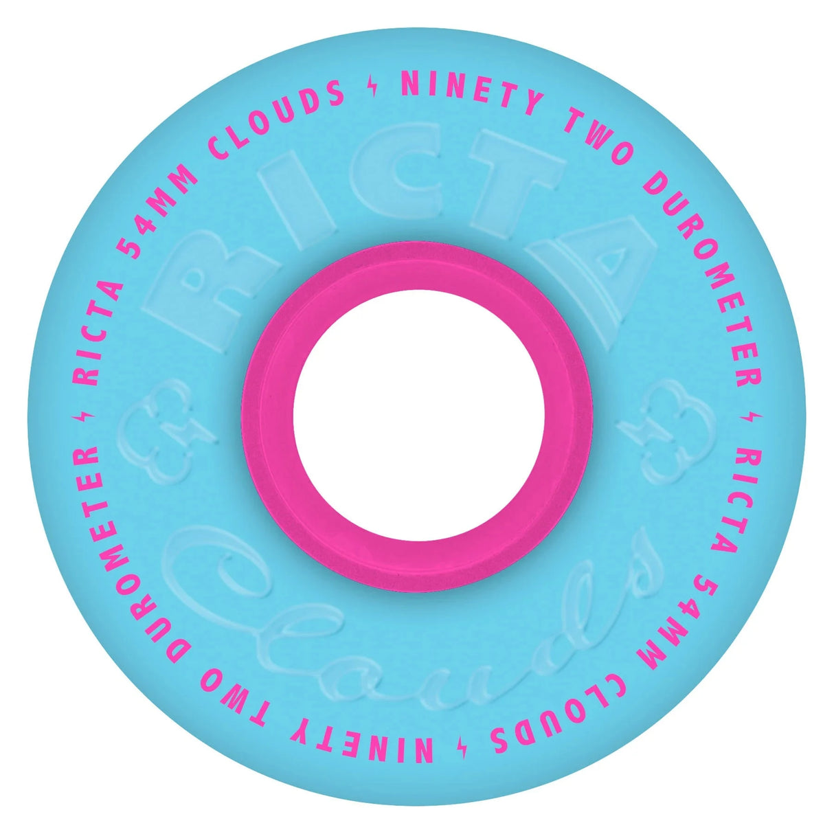 RICTA Clouds Blue/Pink 92A 54mm Skateboard Wheels Skateboard Wheels Ricta 