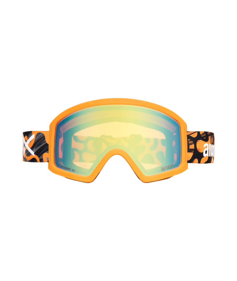 ANON Youth Tracker 2.0 Blobs - Gold Amber + Face MFI Face Mask Snow Goggle Youth Snow Goggles Anon 