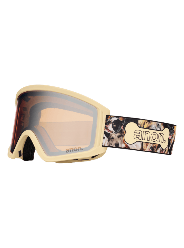 ANON Youth Tracker 2.0 Shop Dogs - Silver Amber + Face MFI Face Mask Snow Goggle Youth Snow Goggles Anon 