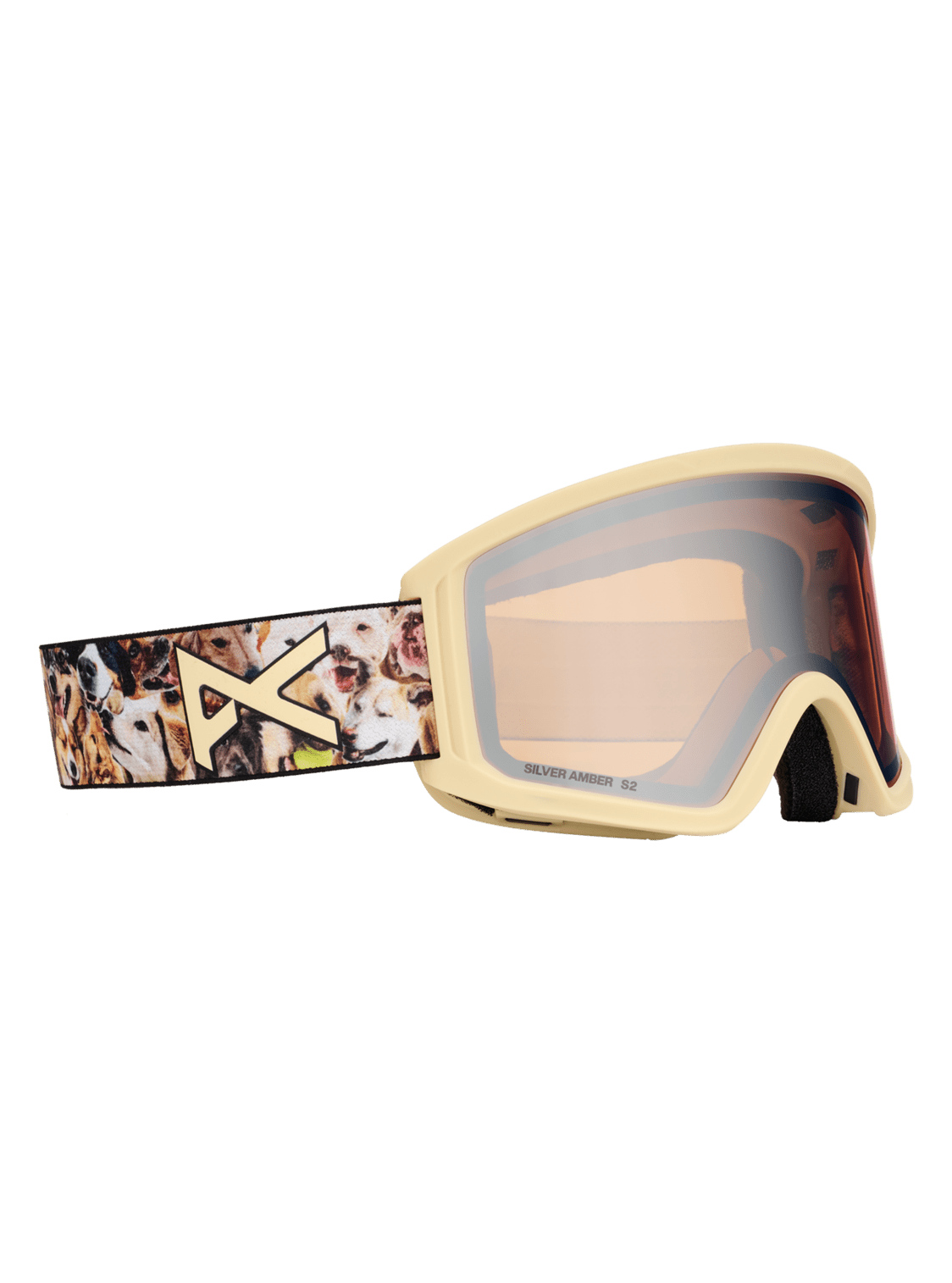 ANON Youth Tracker 2.0 Shop Dogs - Silver Amber + Face MFI Face Mask Snow Goggle Youth Snow Goggles Anon 