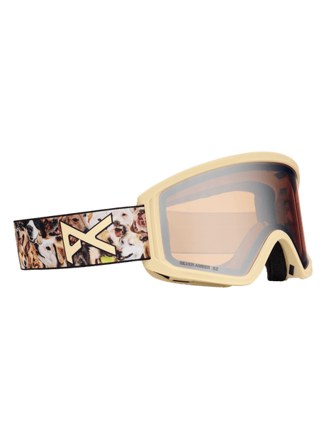 ANON Youth Tracker 2.0 Shop Dogs - Silver Amber + Face MFI Face Mask Snow Goggle Youth Snow Goggles Anon 