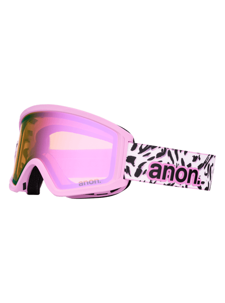 ANON Youth Tracker 2.0 Leopard Pink - Pink Amber + Face MFI Face Mask Snow Goggle Youth Snow Goggles Anon 