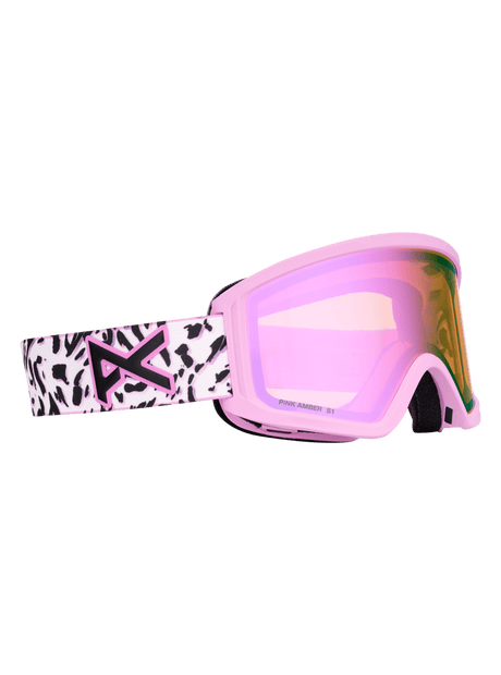 ANON Youth Tracker 2.0 Leopard Pink - Pink Amber + Face MFI Face Mask Snow Goggle Youth Snow Goggles Anon 