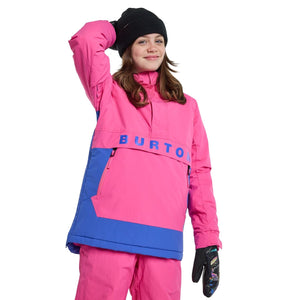 BURTON Kids' Frostner 2L Anorak Snowboard Jacket Fuchsia Fusion/Amparo Blue 2024 Youth Snow Jackets Burton 