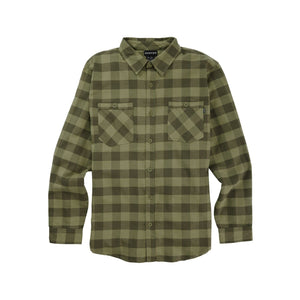BURTON Favorite Flannel Forest Moss Buffalo Plaid Men's Long Sleeve Button Up Shirts Burton 