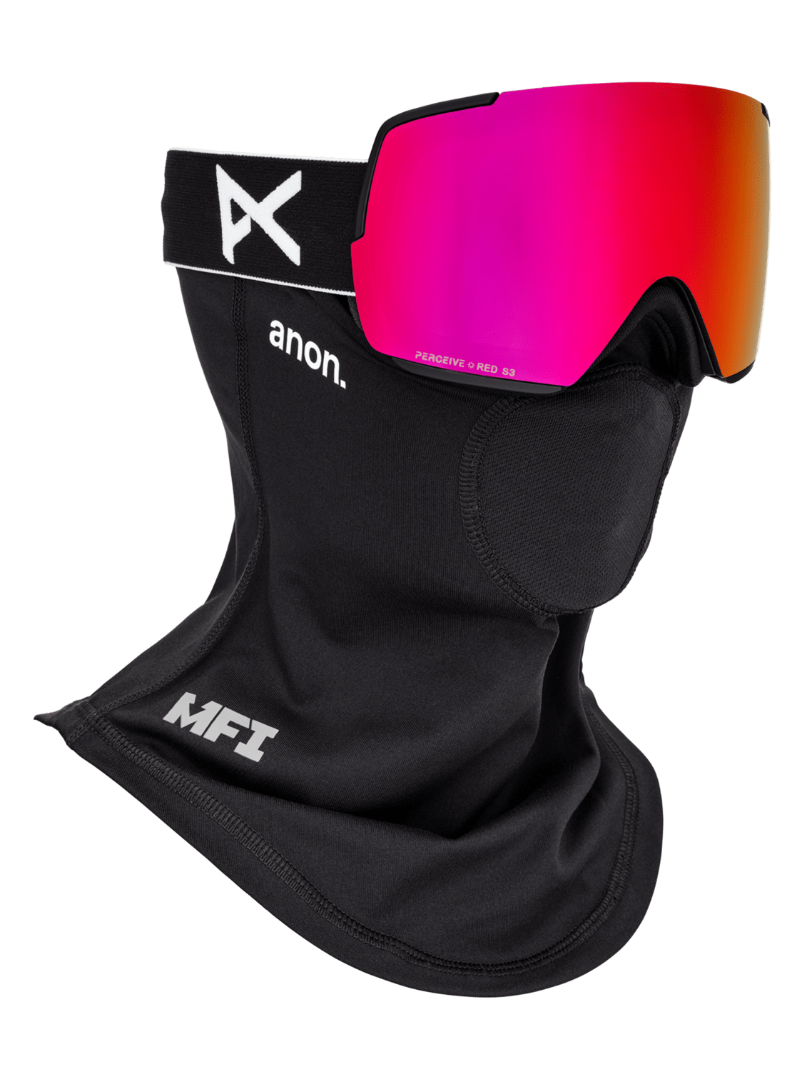 ANON M5S Black - Perceive Sunny Red + Perceive Cloudy Burst + MFI Face Mask Snow Goggle Snow Goggles Anon 