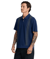 RVCA Ivy League Polo Shirt Moody Blue Men's Polos RVCA 