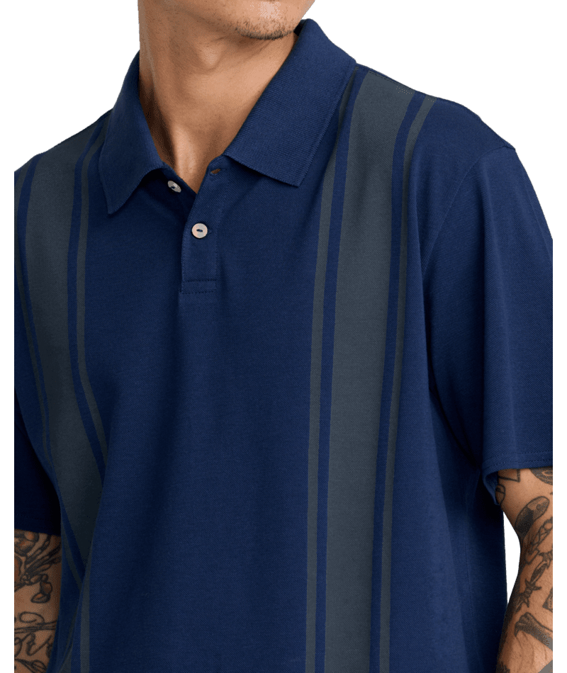 RVCA Ivy League Polo Shirt Moody Blue Men's Polos RVCA 