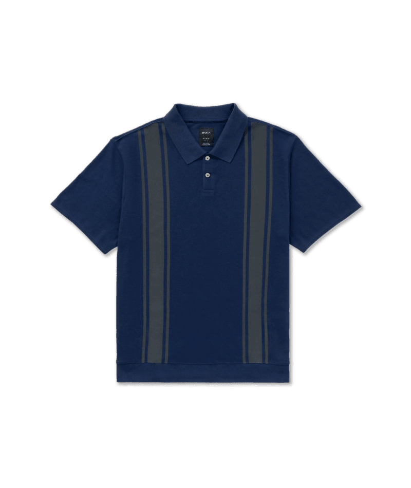 RVCA Ivy League Polo Shirt Moody Blue Men's Polos RVCA 