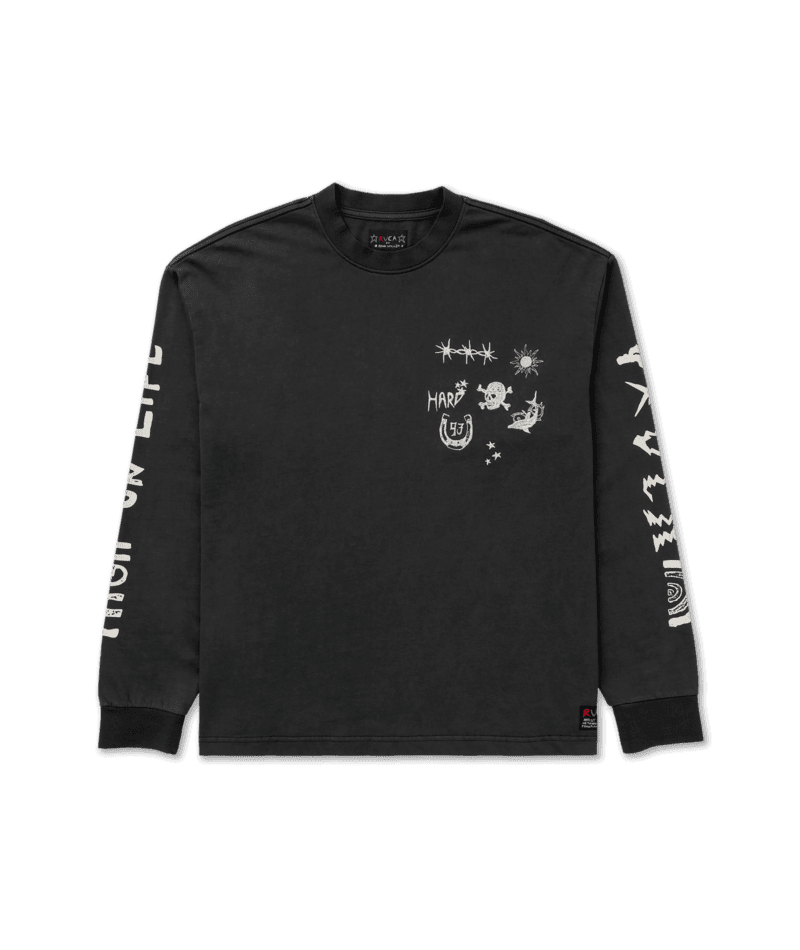 RVCA High On Life Long Sleeve T-Shirt Pirate Black Men's Long Sleeve T-Shirts RVCA 