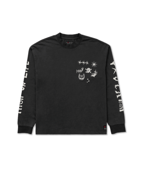 RVCA High On Life Long Sleeve T-Shirt Pirate Black Men's Long Sleeve T-Shirts RVCA 