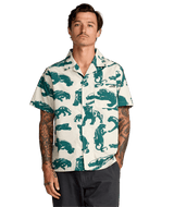 RVCA TJP All Over Short Sleeve Button Up Ceramic Men's Short Sleeve Button Up Shirts RVCA 