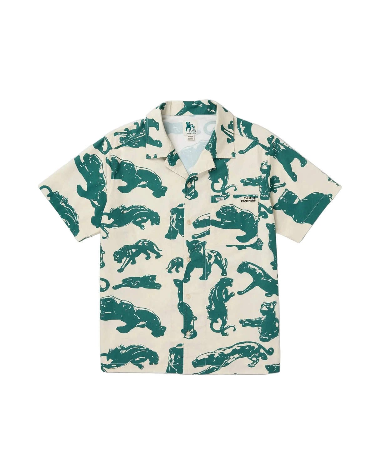 RVCA TJP All Over Short Sleeve Button Up Ceramic Men's Short Sleeve Button Up Shirts RVCA 