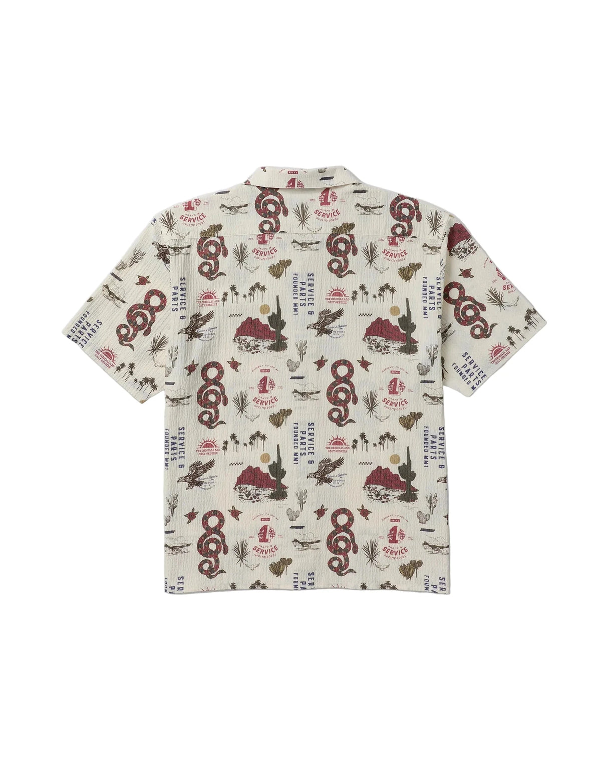 RVCA Wasteland Short Sleeve Button Up Shirt Natural Men's Short Sleeve Button Up Shirts RVCA 