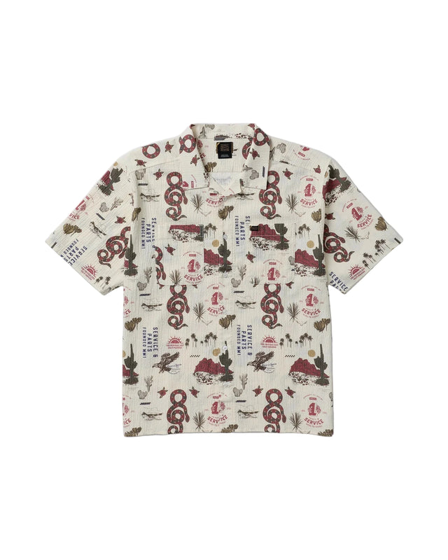 RVCA Wasteland Short Sleeve Button Up Shirt Natural Men's Short Sleeve Button Up Shirts RVCA 
