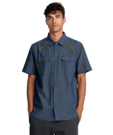 RVCA Rosa Chambray Short Sleeve Button Up Indigo Men's Short Sleeve Button Up Shirts RVCA 
