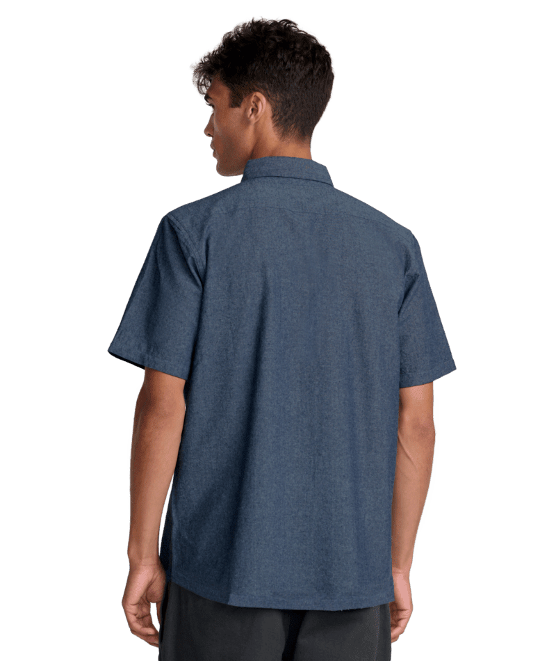 RVCA Rosa Chambray Short Sleeve Button Up Indigo Men's Short Sleeve Button Up Shirts RVCA 