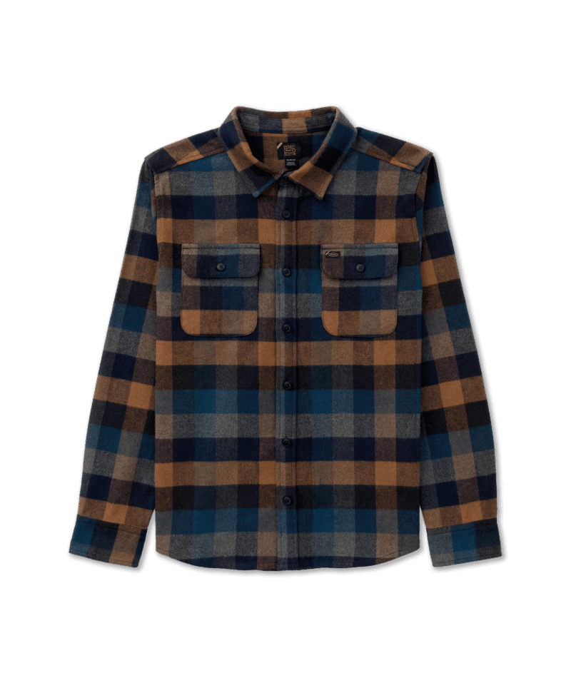 RVCA Dayshift Blanket Flannel Pirate Black Men's Long Sleeve Button Up Shirts RVCA 