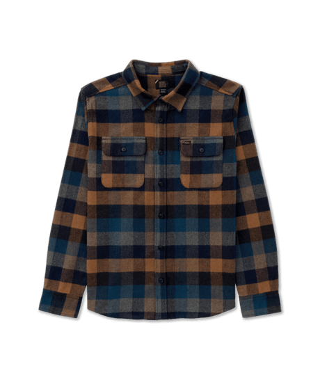 RVCA Dayshift Blanket Flannel Pirate Black Men's Long Sleeve Button Up Shirts RVCA 